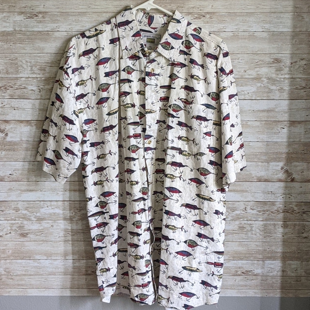Vintage Short Sleeve Sport Fishing Shirt